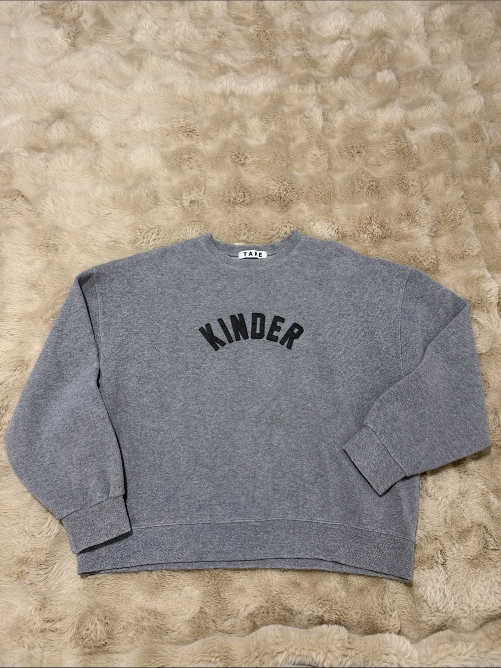 “KINDER” Crewneck Sweatshirt in Heather Gray by T A K E